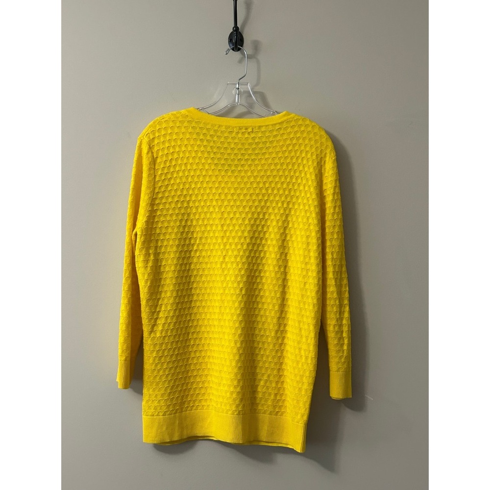 Merona Yellow Textured Knit Cardigan, V-Neck Button Front, Size XXL - Picture 4 of 7